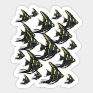 Gray & Yellow Angelfish Sticker